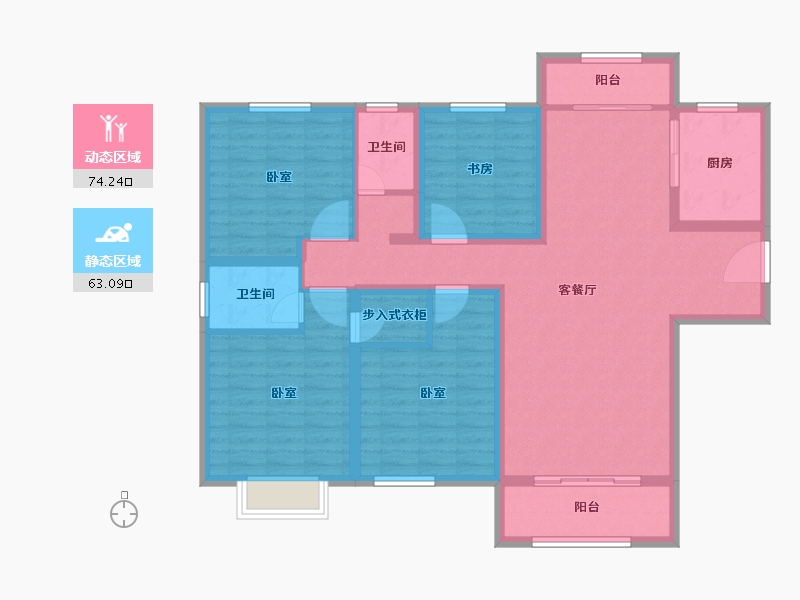 山东省-菏泽市-壹品公馆-123.00-户型库-动静分区