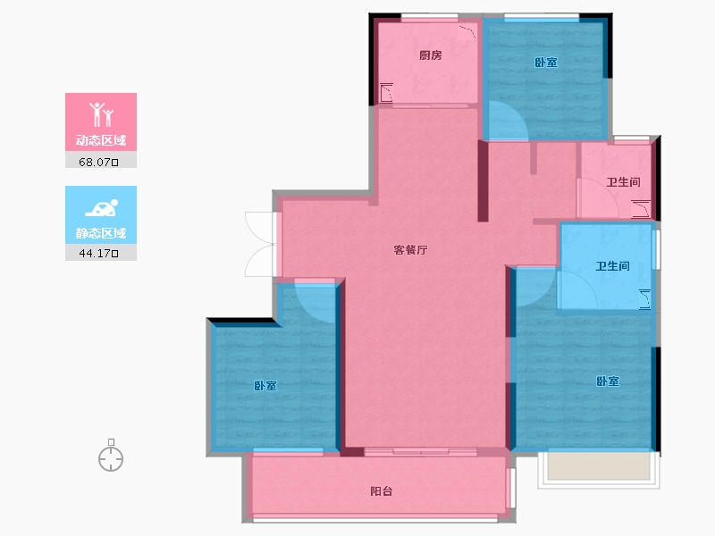 河南省-南阳市-镇平建业城-100.00-户型库-动静分区