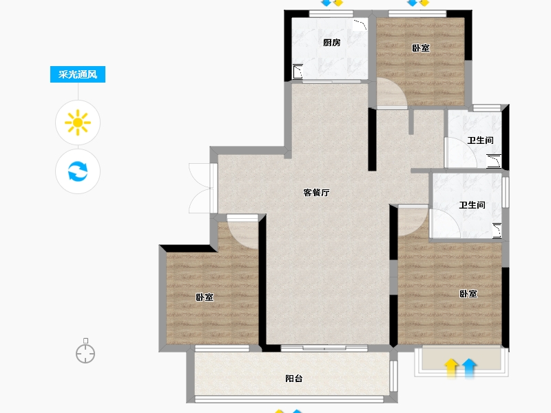 河南省-南阳市-镇平建业城-100.00-户型库-采光通风