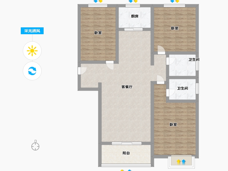 河南省-许昌市-上宅西湖湾-99.38-户型库-采光通风