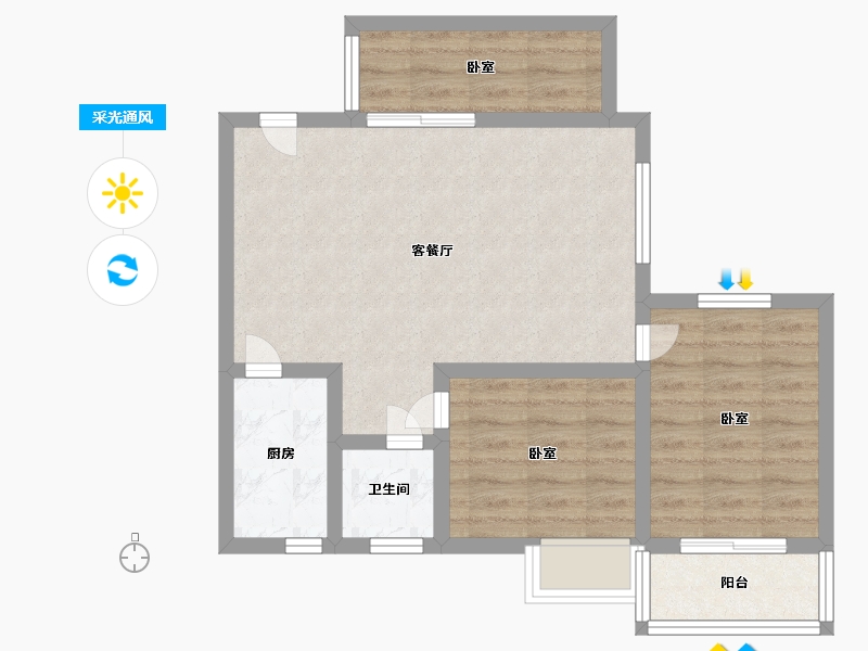 河南省-许昌市-益和雅居-63.37-户型库-采光通风