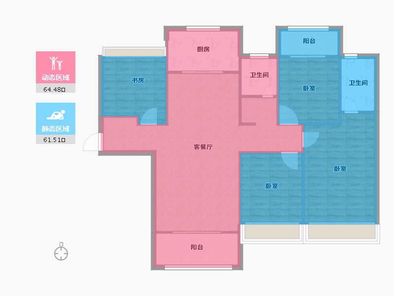 河南省-信阳市-誉鼎城央学府-115.54-户型库-动静分区