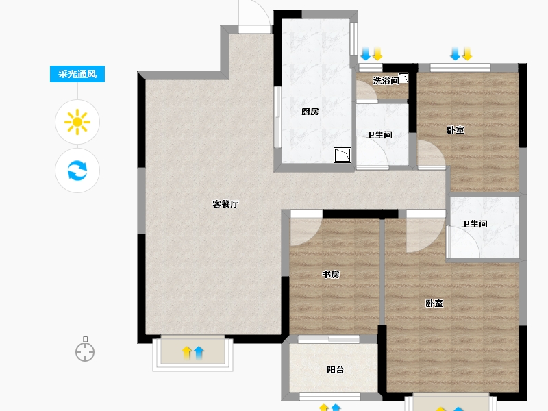 河南省-商丘市-华地美新天地-98.20-户型库-采光通风