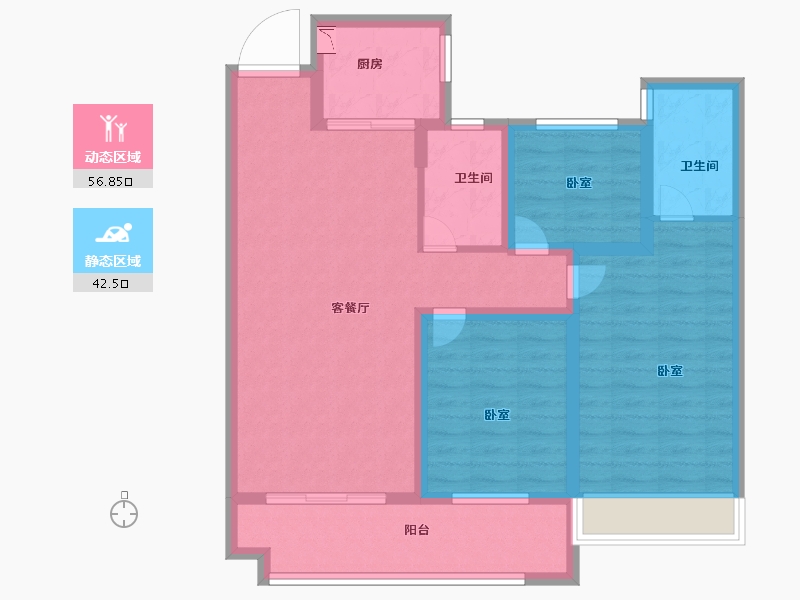 河南省-南阳市-方城中梁首府-88.00-户型库-动静分区