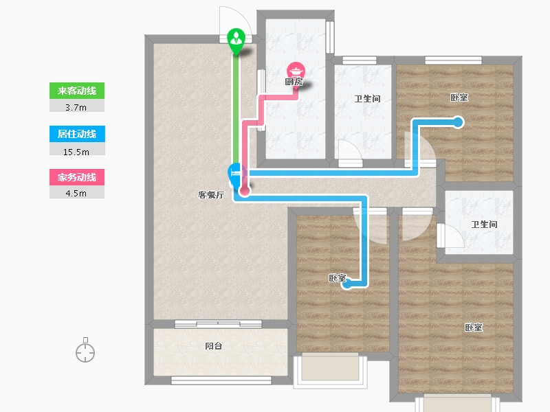 山东省-菏泽市-名门世都-94.33-户型库-动静线