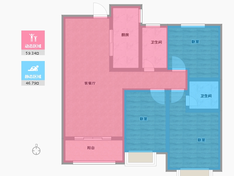 山东省-菏泽市-名门世都-94.33-户型库-动静分区