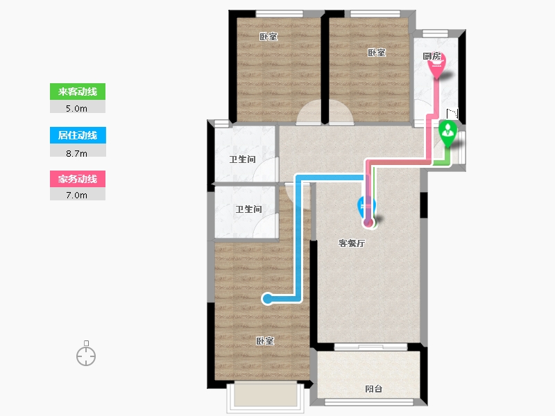 河南省-商丘市-中骏·雍景台-82.00-户型库-动静线