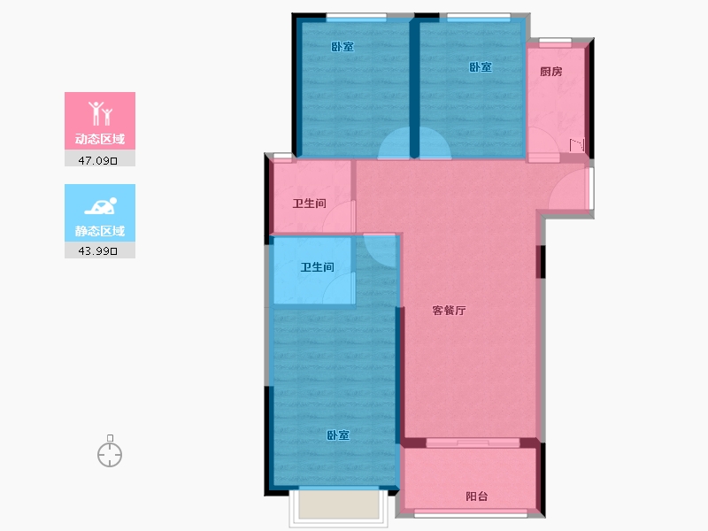 河南省-商丘市-中骏·雍景台-82.00-户型库-动静分区