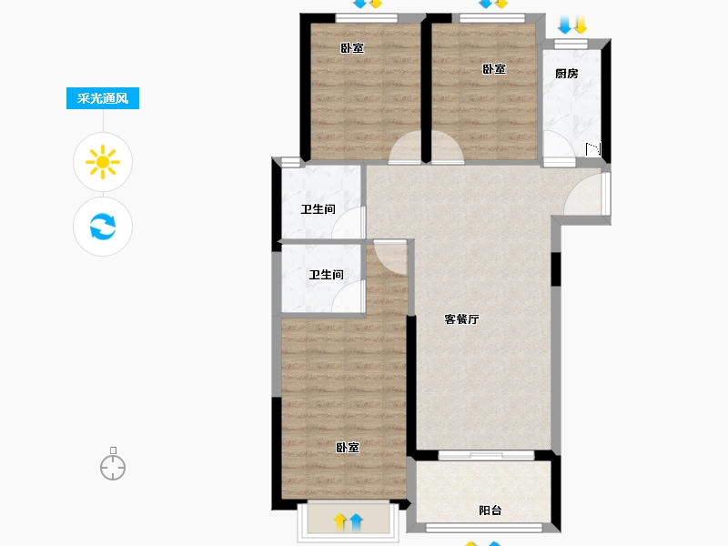 河南省-商丘市-中骏·雍景台-82.00-户型库-采光通风