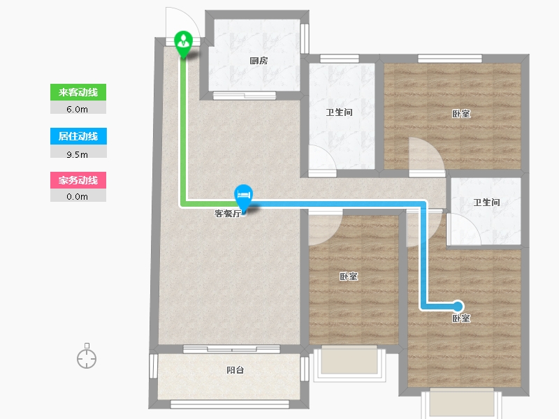 河南省-商丘市-君鹏•江山一品-95.86-户型库-动静线