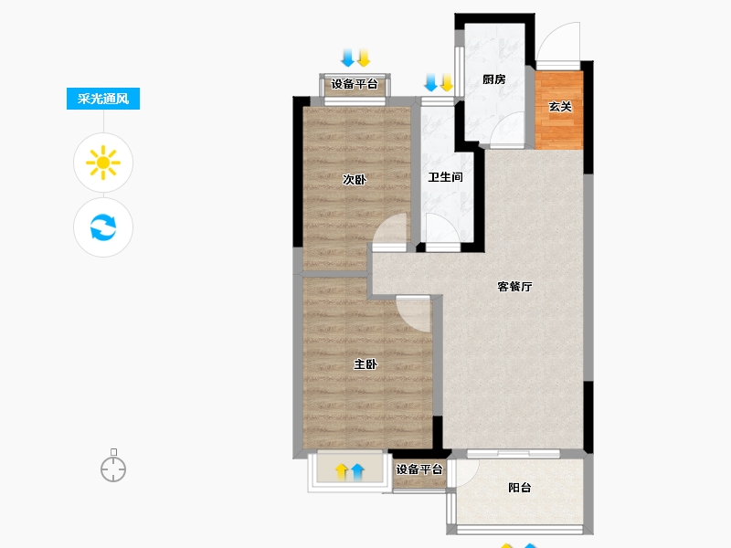 江苏省-常州市-滨江天宸-70.00-户型库-采光通风