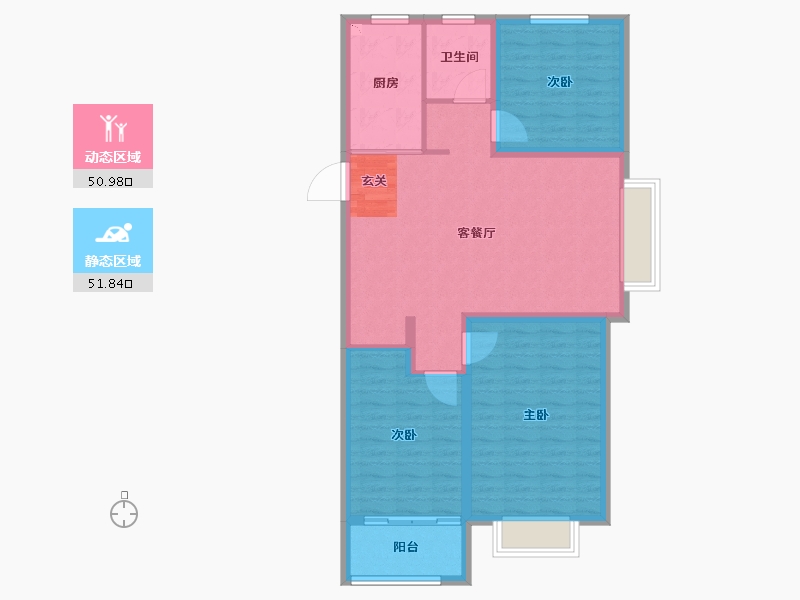 山东省-淄博市-金城春和园-93.00-户型库-动静分区