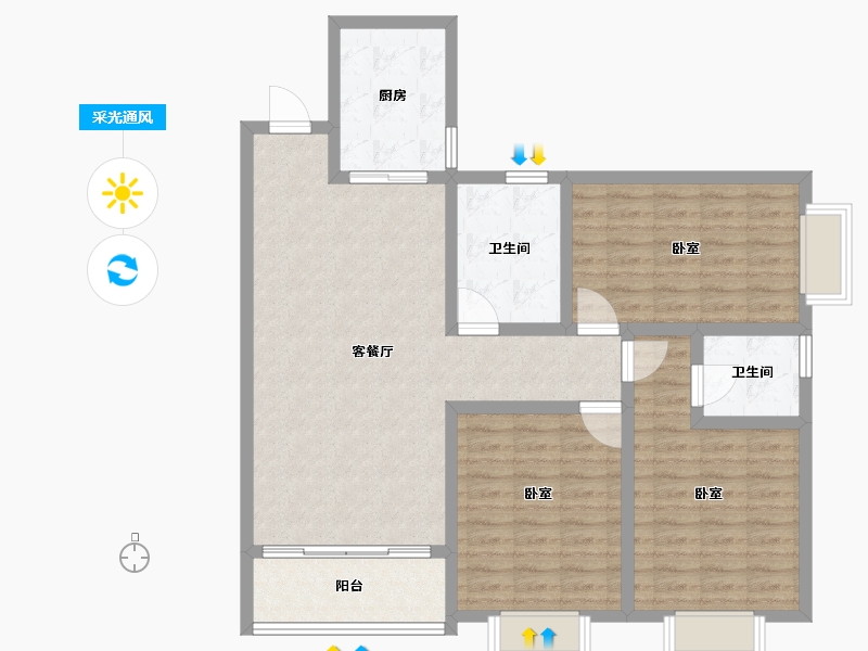 河南省-许昌市-益和雅居-104.33-户型库-采光通风