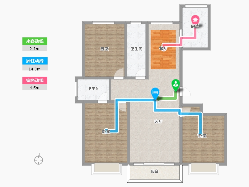 河南省-许昌市-瑞园小区-134.60-户型库-动静线