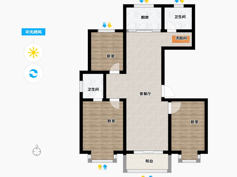 河南省-商丘市-民主公馆-100.00-户型库-采光通风