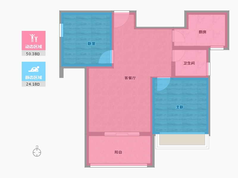 河南省-安阳市-万和府-66.42-户型库-动静分区