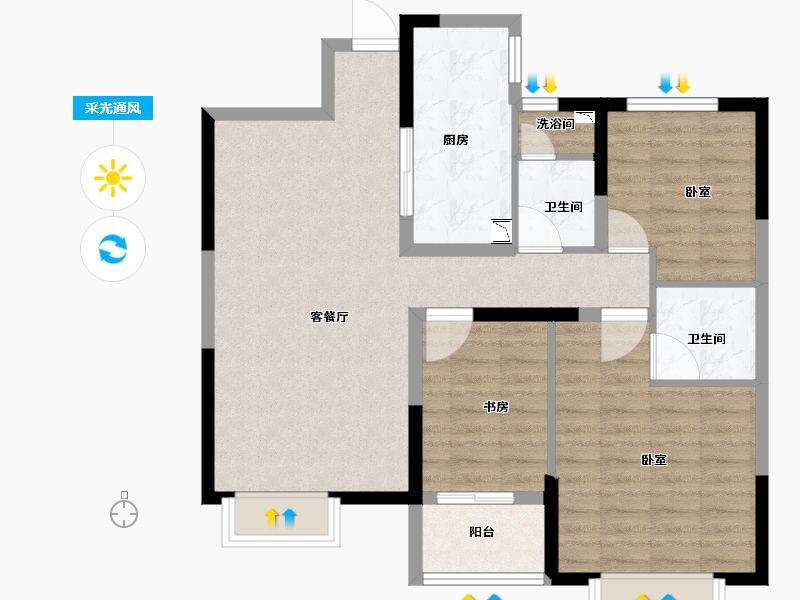 河南省-商丘市-华地美新天地-87.10-户型库-采光通风