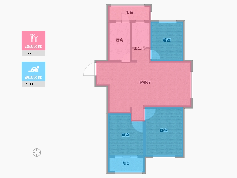 山东省-德州市-东海·玉景园-103.83-户型库-动静分区