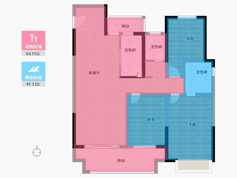 河南省-商丘市-建业天明幸福里-101.99-户型库-动静分区