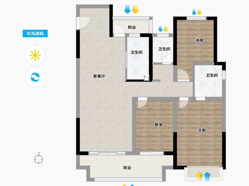 河南省-商丘市-建业天明幸福里-101.99-户型库-采光通风