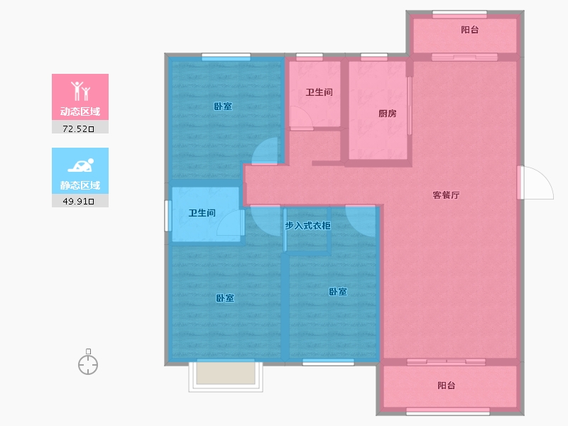 山东省-菏泽市-壹品公馆-110.00-户型库-动静分区