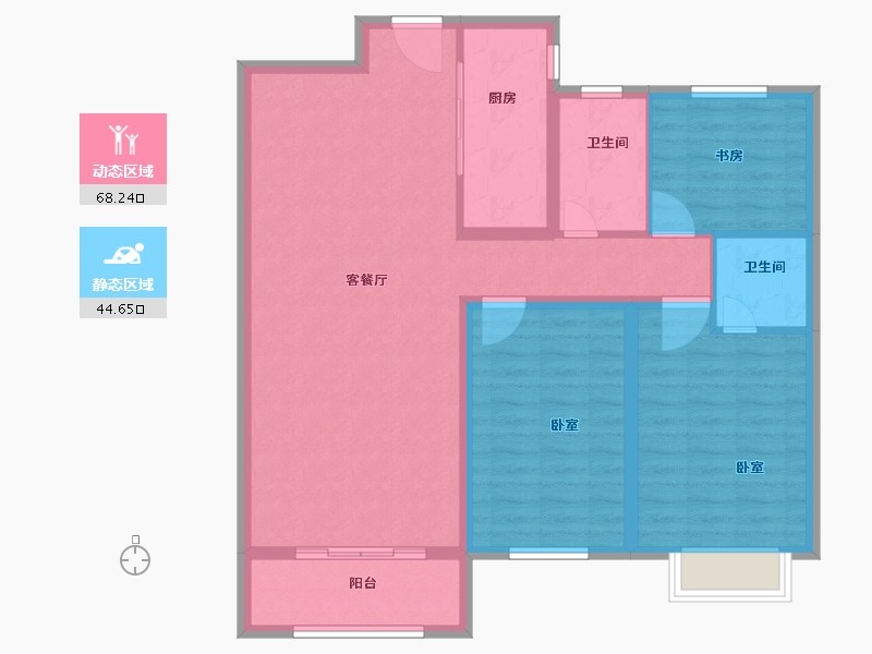 山东省-菏泽市-壹品公馆-102.00-户型库-动静分区