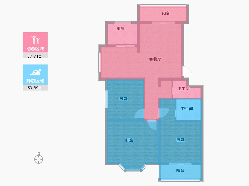 山东省-菏泽市-榕泽香榭里-109.00-户型库-动静分区