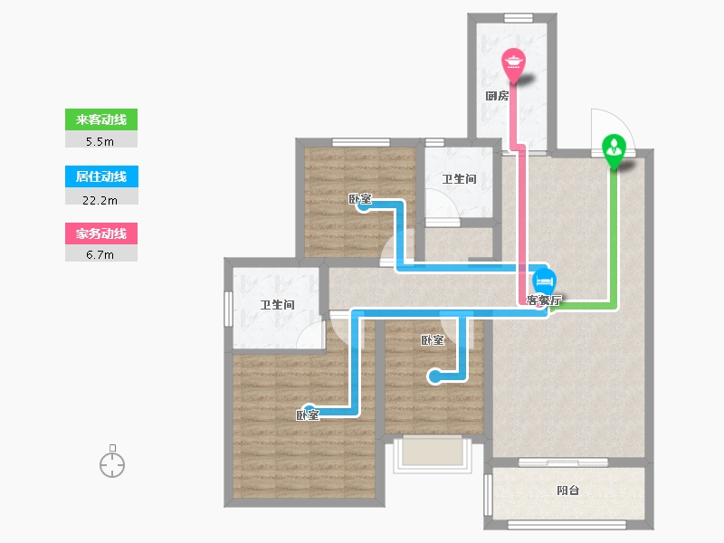 山东省-德州市-夏津德百玫瑰公馆-102.00-户型库-动静线