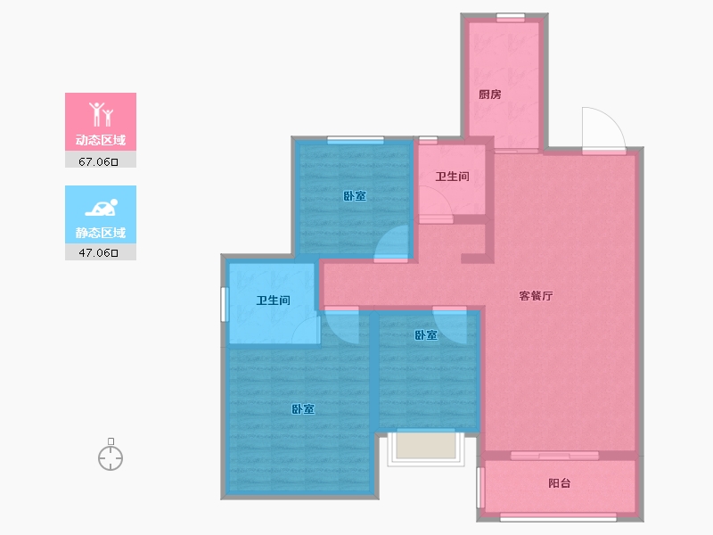 山东省-德州市-夏津德百玫瑰公馆-102.00-户型库-动静分区