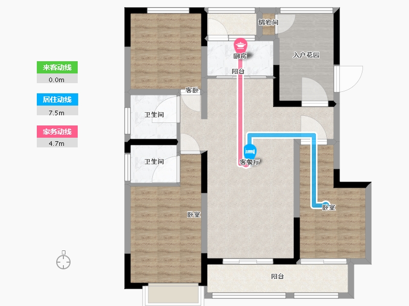 河南省-许昌市-当代宏安 满庭悦-100.19-户型库-动静线