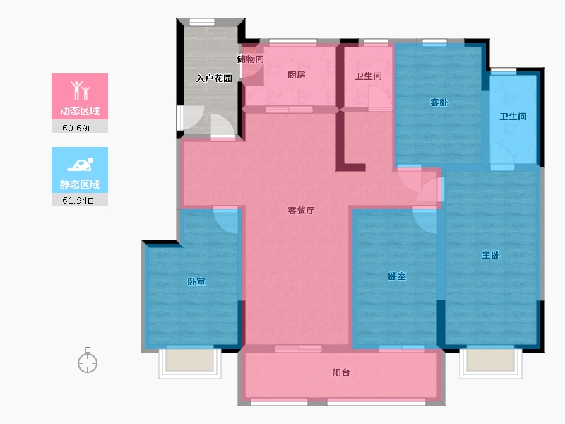 河南省-许昌市-当代宏安 满庭悦-114.99-户型库-动静分区