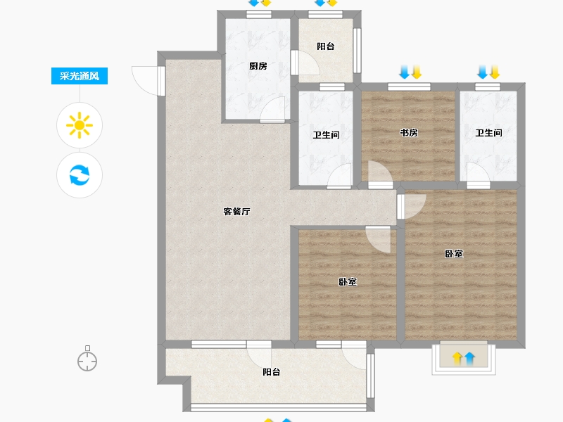 山东省-青岛市-远洋御城-101.01-户型库-采光通风