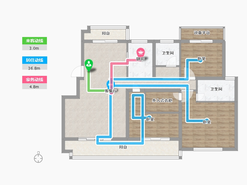 河南省-南阳市-博泰·香颂湾-108.21-户型库-动静线