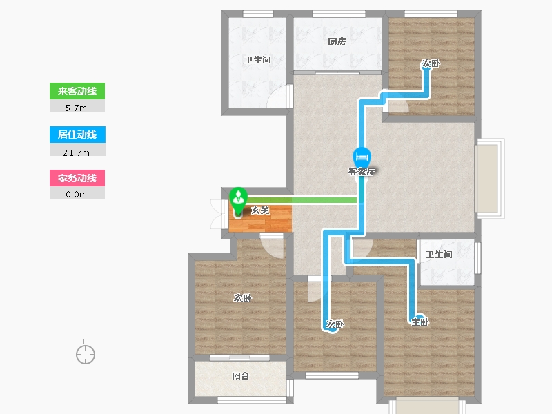 山东省-淄博市-鸿暻悦城-111.00-户型库-动静线