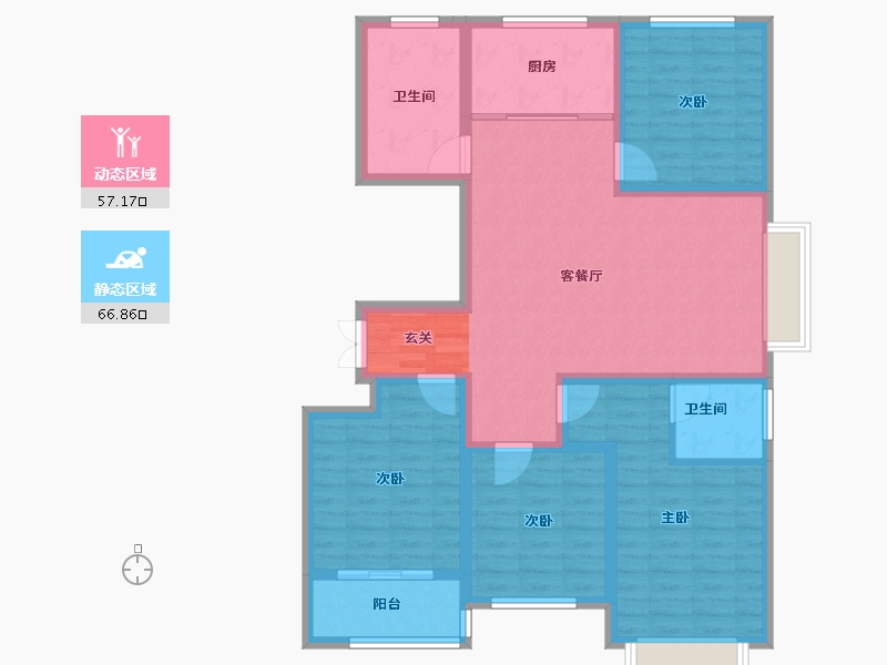 山东省-淄博市-鸿暻悦城-111.00-户型库-动静分区