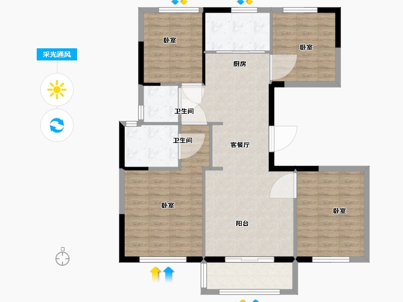 浙江省-温州市-瓯江峯汇-99.01-户型库-采光通风