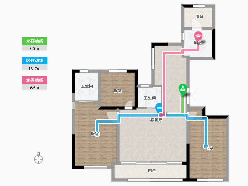 浙江省-绍兴市-元垄尚都会-114.00-户型库-动静线