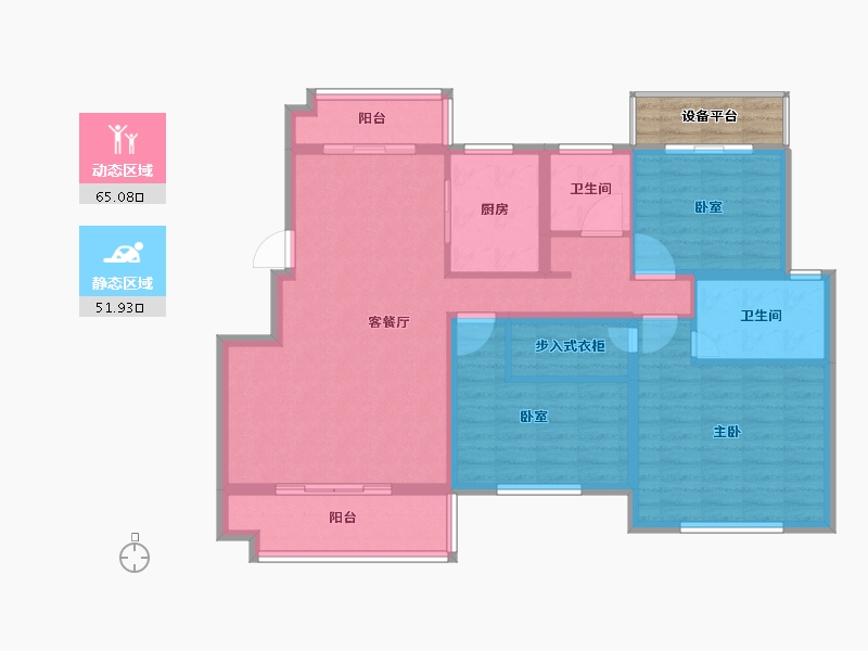 河南省-南阳市-博泰·香颂湾-108.74-户型库-动静分区