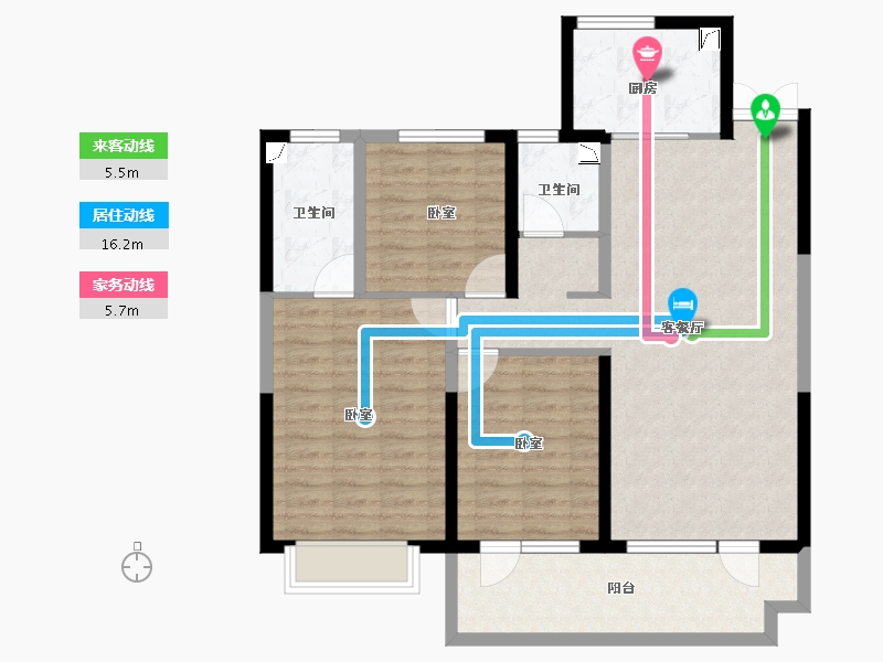 山东省-菏泽市-鲁商蓝岸公馆-102.00-户型库-动静线