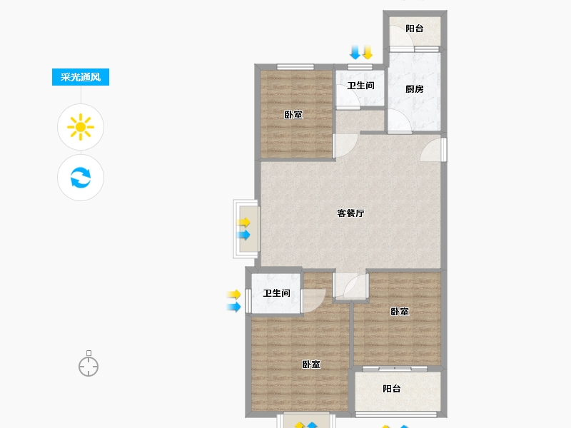 河南省-漯河市-荣昌大道东方-101.97-户型库-采光通风