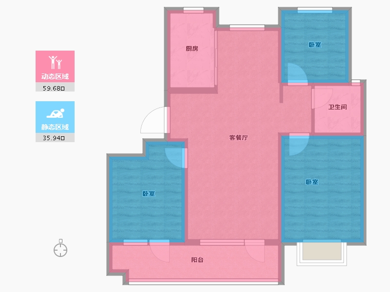 山东省-德州市-崇德学府-85.08-户型库-动静分区