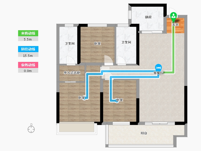 河南省-许昌市-禹州建业春天里-96.00-户型库-动静线