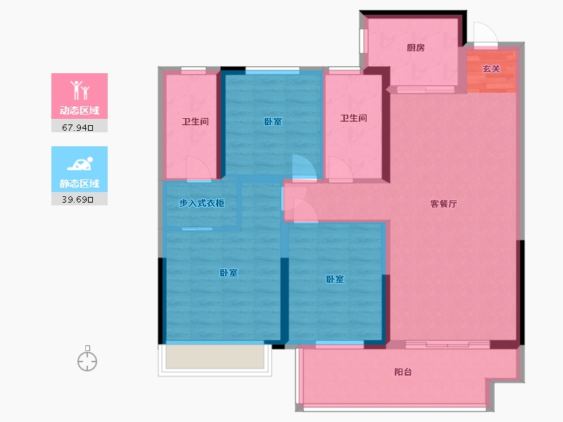 河南省-许昌市-禹州建业春天里-96.00-户型库-动静分区