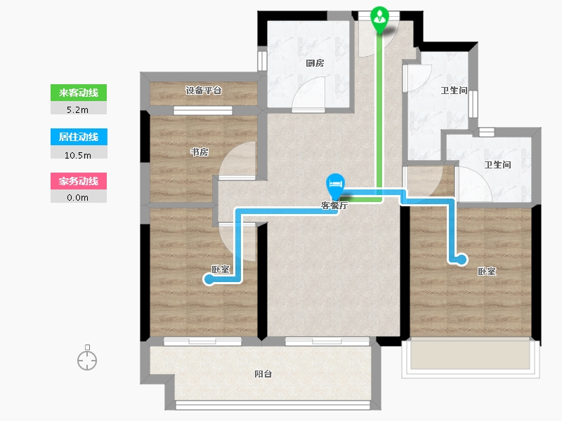 浙江省-绍兴市-融信观河盛世府-74.00-户型库-动静线