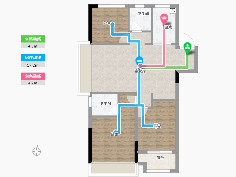 浙江省-嘉兴市-科大凤起潮鸣府-71.00-户型库-动静线