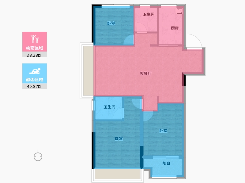 浙江省-嘉兴市-科大凤起潮鸣府-71.00-户型库-动静分区