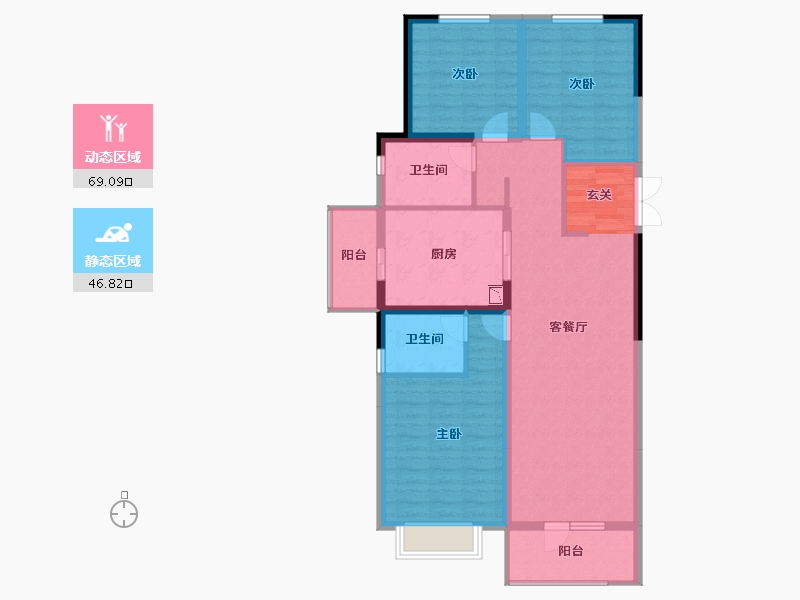 山东省-淄博市-淄博富力万达广场-104.00-户型库-动静分区