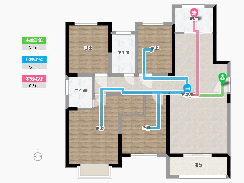 河南省-商丘市-源天·公园壹号-111.53-户型库-动静线