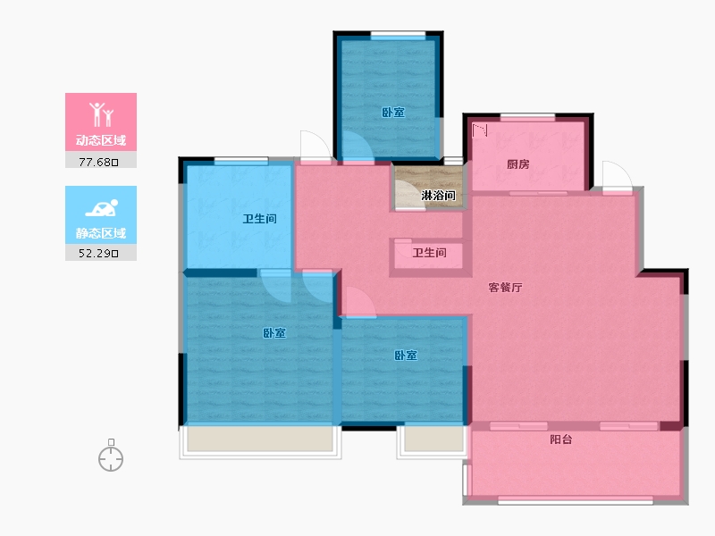 河南省-许昌市-康桥九溪天悦-120.18-户型库-动静分区