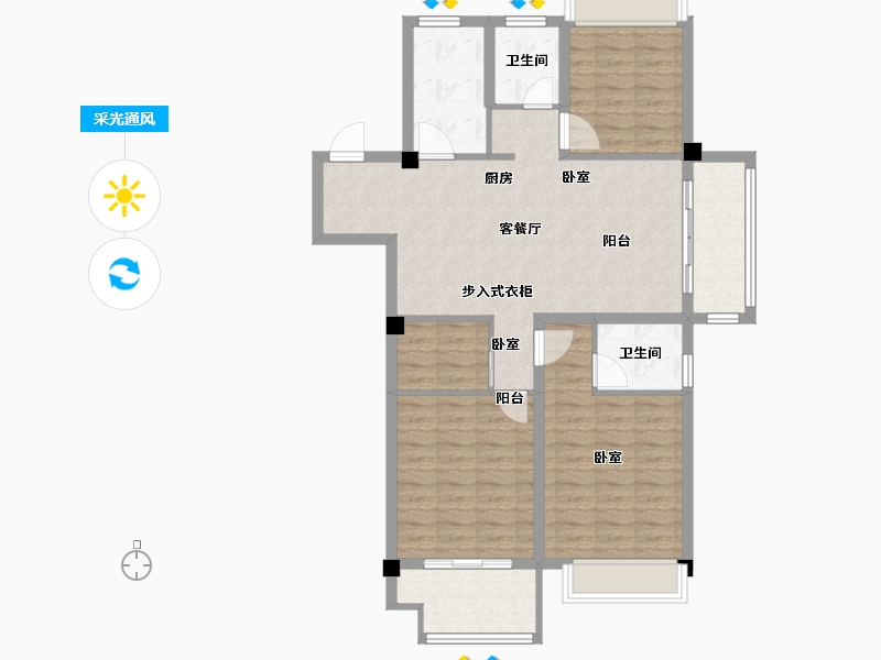 安徽省-宣城市-郎溪今创 香溢茗园-98.00-户型库-采光通风